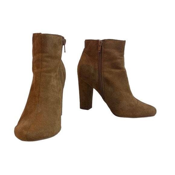 Daily Shoes Women's Brown Suede Bonnie Heeled Booties Sz 10 - Picture 2 of 11